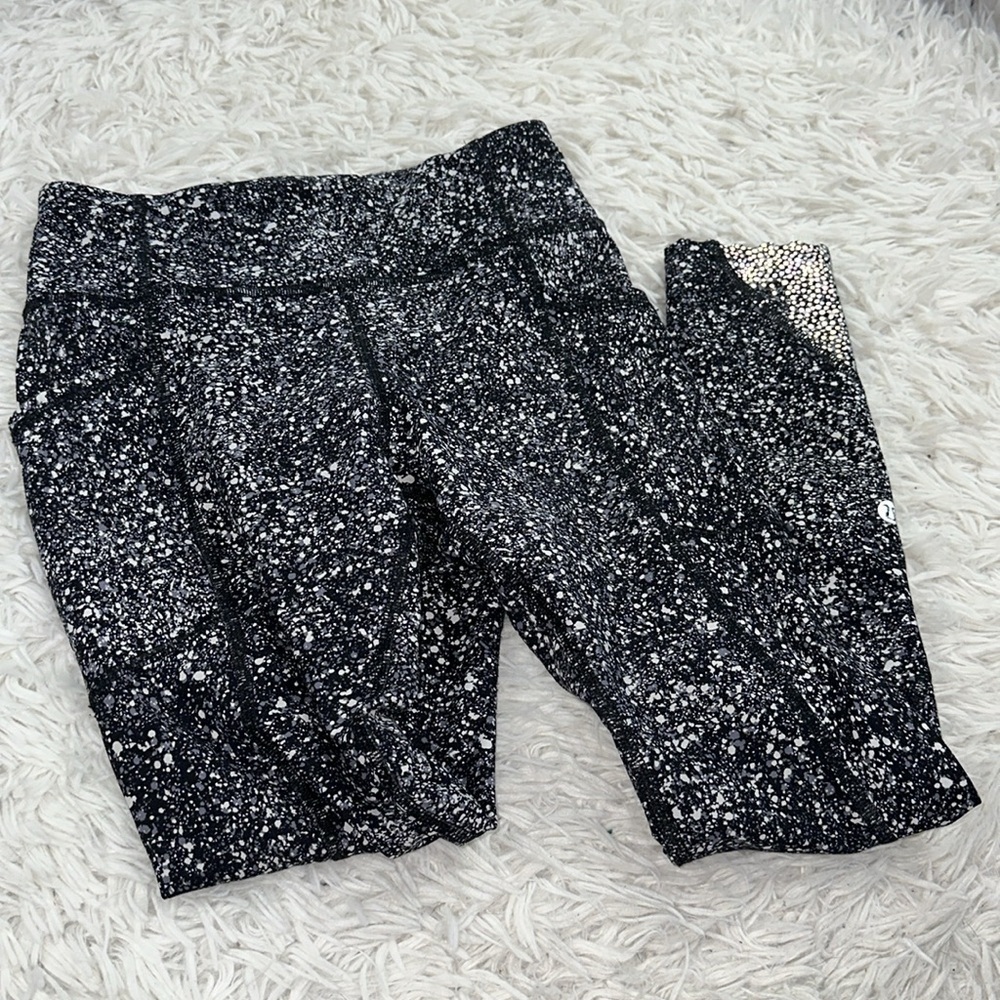 Lululemon Tight Stuff Tight II Splatter White Black / Black